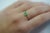 Natural Emerald and Diamond Ribbed Shank Thin Stacking Ring in 18K Rose Gold, Size 6.25 For Sale - Image 12 of 12