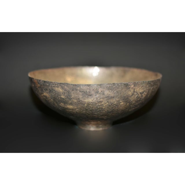Mid 20th Century Mid 20th Century Hammered Silver Bowl Hand Crafted Modern For Sale - Image 5 of 15