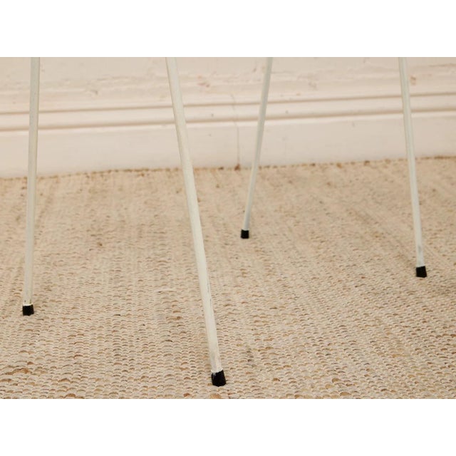 White Vintage White Metal & Glass Tray Table For Sale - Image 8 of 10