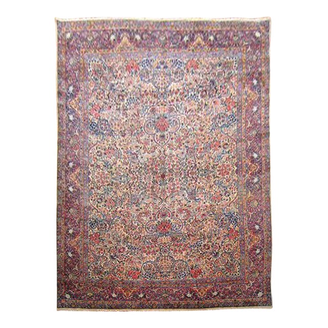 Floral Antique Persian Kerman Rug no. 10960 For Sale