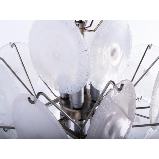 Chandelier with Iridescent Murano Glass Discs from Vistosi, Italy, 1960s For Sale - Image 11 of 13