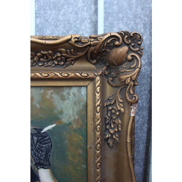 Lady Smoking, 1950s, Oil Painting, Framed For Sale - Image 5 of 18
