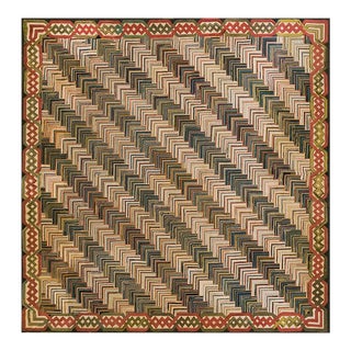 Late 19th Century American Hooked Rug ( 8'7" X 8'9" - 262 X 267 ) For Sale