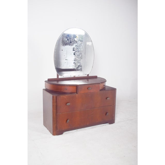 Vintage Art Deco Walnut Dressing Table, 1920s For Sale - Image 3 of 11