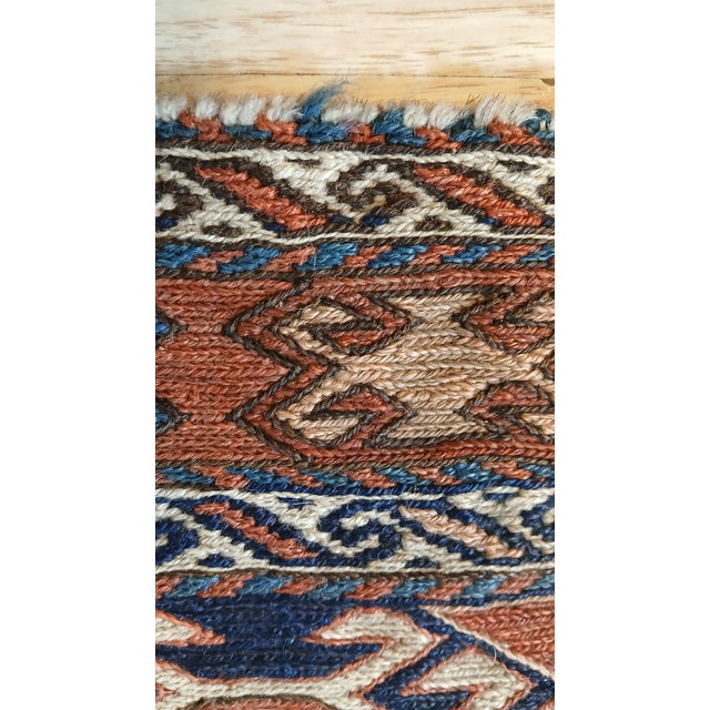 Antique Shahsavan Soumak Flatweave Bag Face Fragment – 21" X 27" For Sale - Image 9 of 16