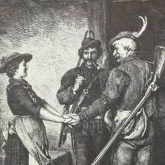 Farmhouse Antique Copper Engraving Print With Bavarian Scene Ca. 1900 For Sale - Image 3 of 8