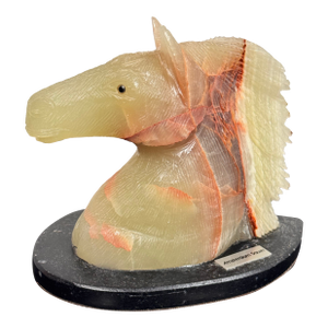 Amsterdam Sauer Carved Translucent Stone Horse Head Sculpture