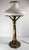1970s 1970's Ethan Allen Brass Sinumbra Astral Lamp Style Table Lamp With White Glass Shade For Sale - Image 5 of 14
