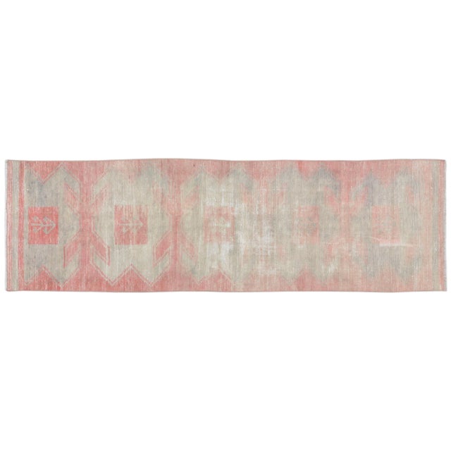 Textile 1960s Vintage Anatolian Oushak Handmade Hand Knotted Runner Rug With Natural Colors,2'10''x10' For Sale - Image 7 of 7
