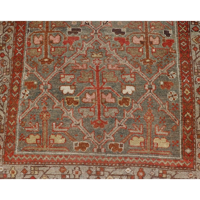 Red Antique Persian Malayer Rug With All-Over Design With Red and Gray-Blue 3'0 X 5'0 For Sale - Image 8 of 12