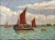 "Straw Barge" on the Thames (after) Edward Duncan Oil on Linen 1898 Well executed study of E. Duncan's Straw Barge circa...