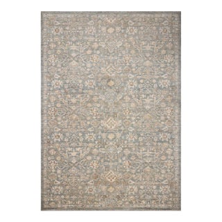 Chris Loves Julia x Loloi Palma Blue / Natural 11'-6" x 15'-7" Area Rug For Sale