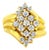 10K Yellow Gold 1 1/2 Cttw Diamond Cluster Tapered Shank Cocktail Ring Cocktail Ring - Ring Size 7 For Sale