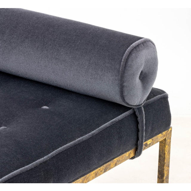 Modern Blue Mohair Upholstered Daybed For Sale - Image 4 of 9