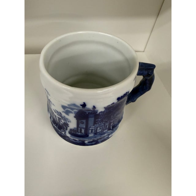 Vintage Blue & White Transferware Mug For Sale - Image 4 of 6