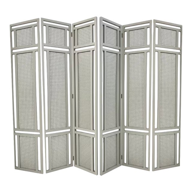 Pair of Vintage Cane Screens, 3 Sections Each For Sale