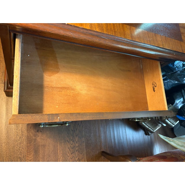 Dixie Furniture Chippendale Mahogany 4 Poster Queen Bed, 2 Nightstands, and 1 Highboy Dresser For Sale - Image 18 of 18