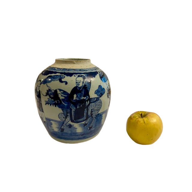Antique 19th C. Chinese Blue and White Ginger Jar With Qilin Decoration For Sale - Image 10 of 10