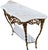 A Louis XV Rococo style console and mirror set in gilt brass with a white marble top. Very good condition. Mirror...