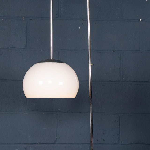 Vintage Italian Chrome Floor Lamp with Opaline Shade, 1970s For Sale - Image 10 of 14