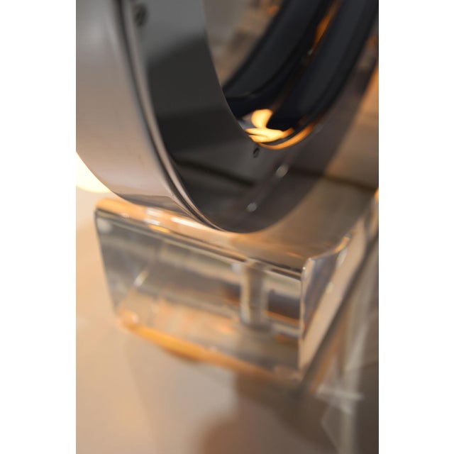 Charles Hollis Jones Charles Hollis Jones Lucite and Chrome Makeup Mirror With Magnifying Feature For Sale - Image 4 of 9