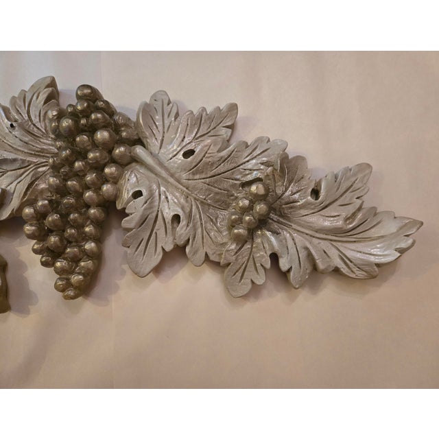 1980s Vintage Resin Grapevine Swag Wall Art, Decorative Wall Palque For Sale - Image 5 of 10