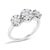 Contemporary 14K White Gold 1-1/4 Cttw Brilliant Cut Diamond Three Round Floral Clusters Engagement or Fashion Ring (H-I Color, SI2-I1 Clarity) - Size 6.25 For Sale - Image 3 of 6