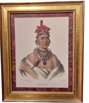 Portrait Print of Chono Ca Pe Ottoe Chief After Lehman & Duval Lith