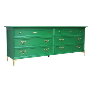 1970s Mid-Century Green Dresser of Six Drawers For Sale