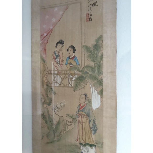 Early 20th Century Early 20th Century Chinese Watercolor Painting, Framed For Sale - Image 5 of 9