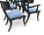 Modern set of Klismos style dining chairs. The set consists of 6 armless and 2 captains chairs. The chairs are well made...
