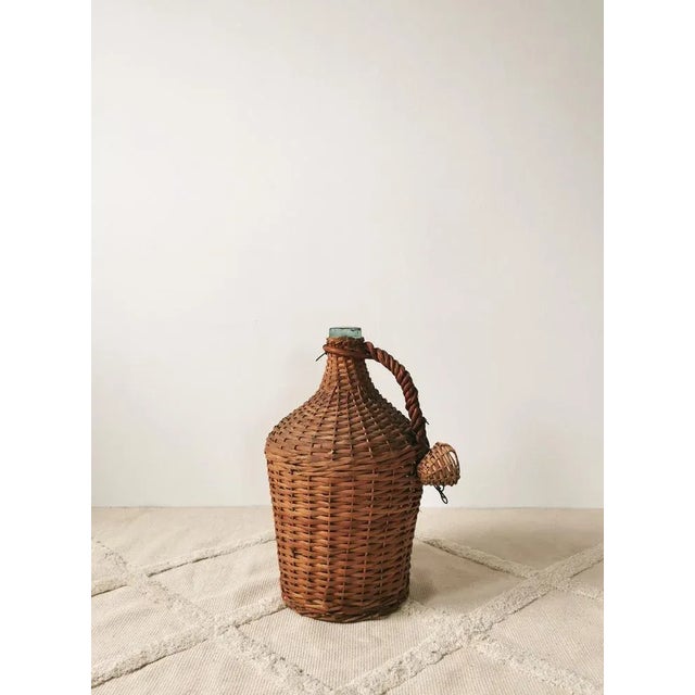 Vintage Wine Balloon with Raffia Basket, Italy, 1950s For Sale - Image 12 of 12