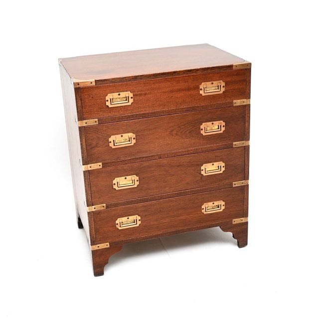 Vintage Military Campaign Style Chest of Drawers, 1930 For Sale - Image 10 of 10