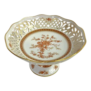 Vintage Bavaria Schumann Arzberg Germany Reticulated Porcelain Compote Dish