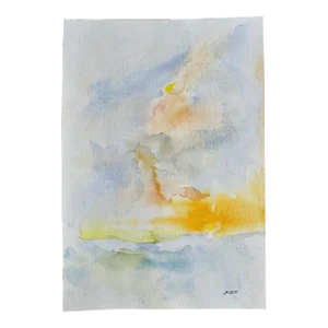 “Sun Setting” Impressionistic Watercolor Painting by Jack Follmer -