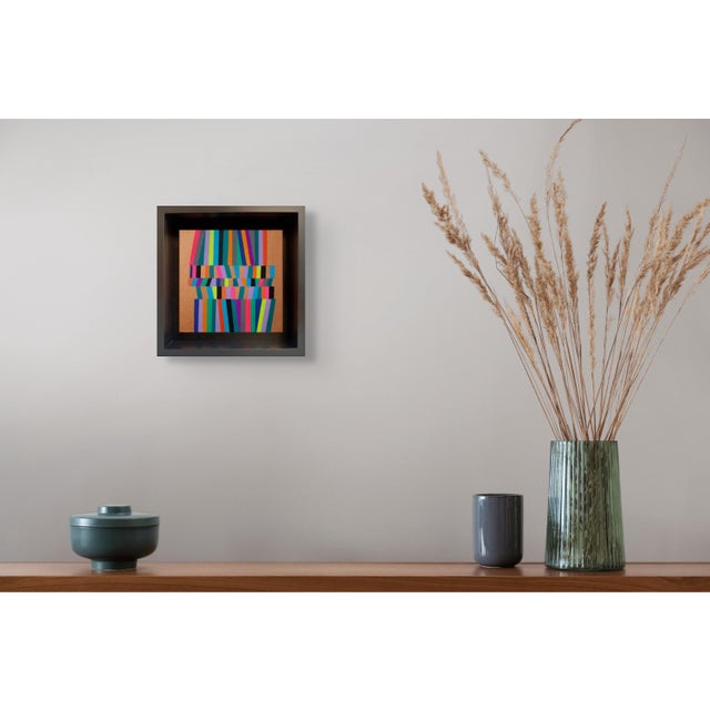 Abstract Contemporary Abstract Acrylic on Panel "Weaven 4" by Cristina Ghetti For Sale - Image 3 of 4
