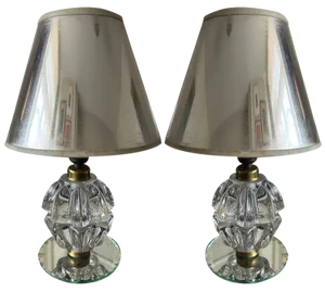 Crystal Lamps by Pierre Davesn, 1950s, Set of 2