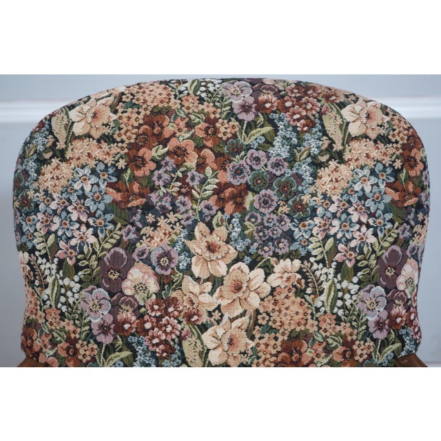 1990s Tapestry Upholstered Eagle Carved Arm Clawfoot Chair For Sale - Image 5 of 12