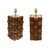 Wood Sculptural Teak and Brass Table Lamps, Italy, 2000, Set of 2 For Sale - Image 7 of 7