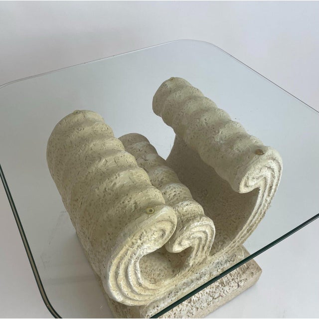 Glass and Stone Effect Side Table / Accent Table For Sale - Image 13 of 15