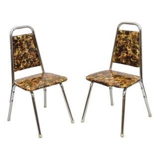 Vintage Children's Small Mid Century Tubular Metal Kitchen Side Chairs - A Pair For Sale