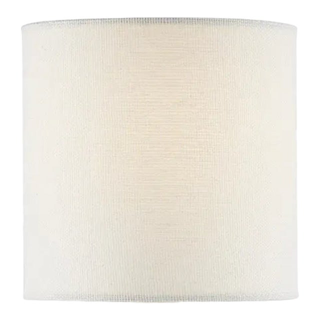 Currey & Company Off-White Fine Grasscloth Drum Chandelier Shade For Sale