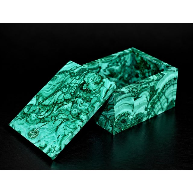 Malachite Box Thorns and Roses Italian Made Gemstone Box For Sale - Image 14 of 15