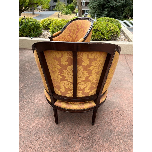Traditional 1990s Michael Taylor Classic Style Fluted Mahogany Arm Chair For Sale - Image 3 of 8