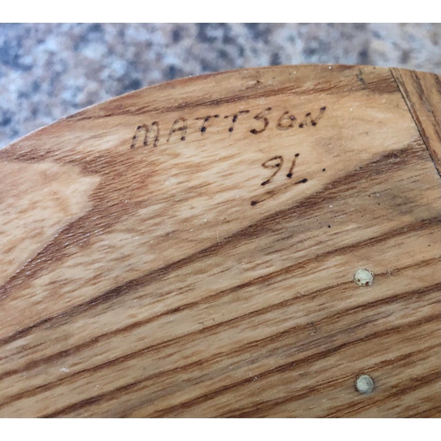 Vintage 1991 Hand Crafted Wooden Bowl For Sale In South Bend - Image 6 of 9