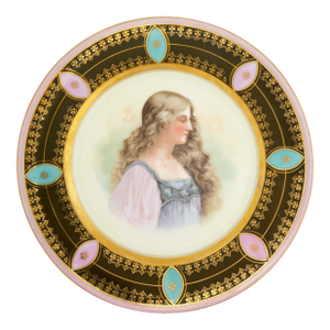 Victorian Transfer Cabinet Plate of a Beauty Circa 1900