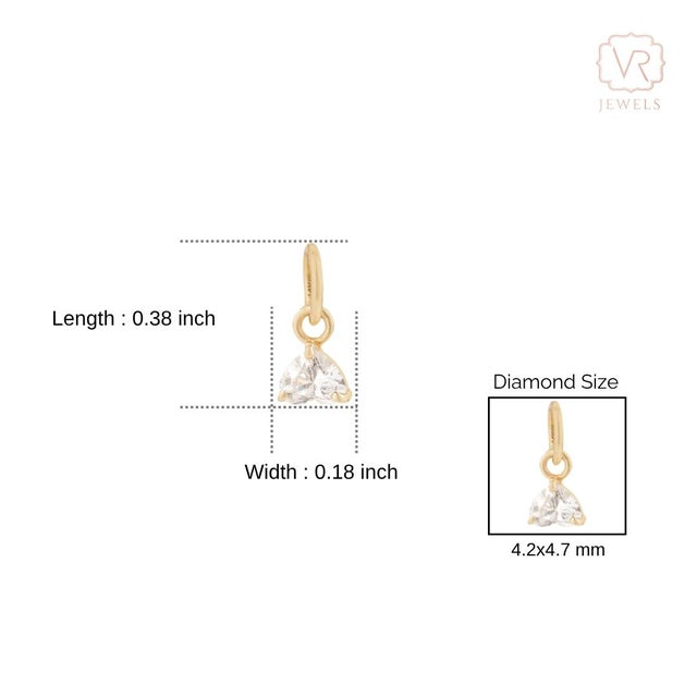 Charm Heart Shaped Diamond Solitaire Pendant in 14k Yellow Gold For Sale - Image 12 of 15