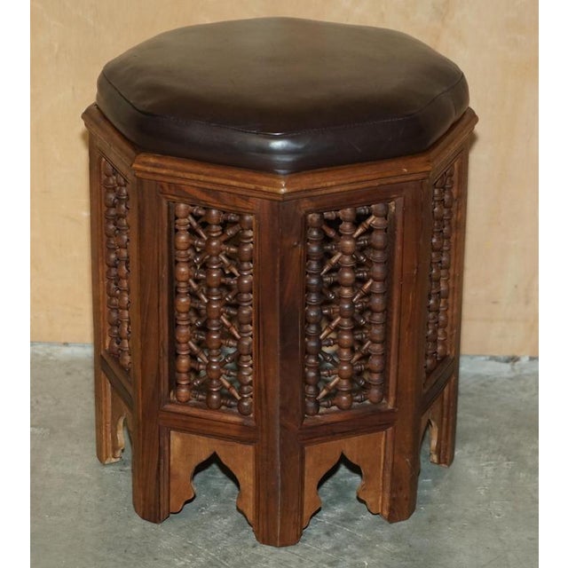 Brown Victorian Aesthetic Movement Carved Ottomans, 19th Century, Set of 2 For Sale - Image 8 of 12