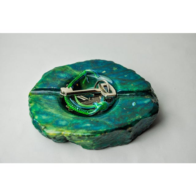 Superb and rare alabaster ashtray designed and produced by romano bianchi in italy in the 1970s. Turquoise alabaster...