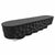 Solid monkey pod wood bench with unique hand carved concave dimple texture around sides and black matte finish. Rounded...